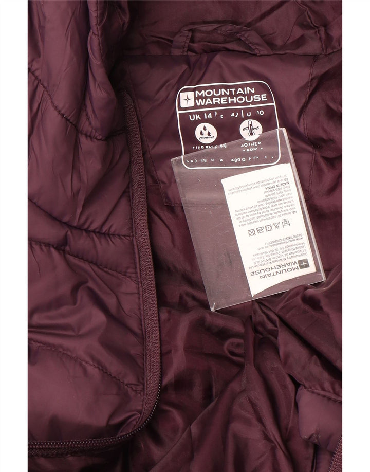 MOUNTAIN WAREHOUSE Womens Hooded Padded Jacket UK 14 Large Purple