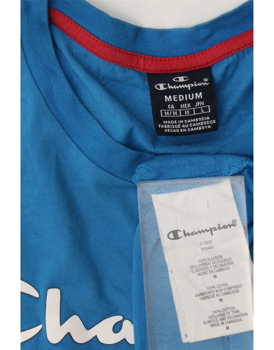 Champion Herre grafisk T-shirt Top Medium Blue Bomuld