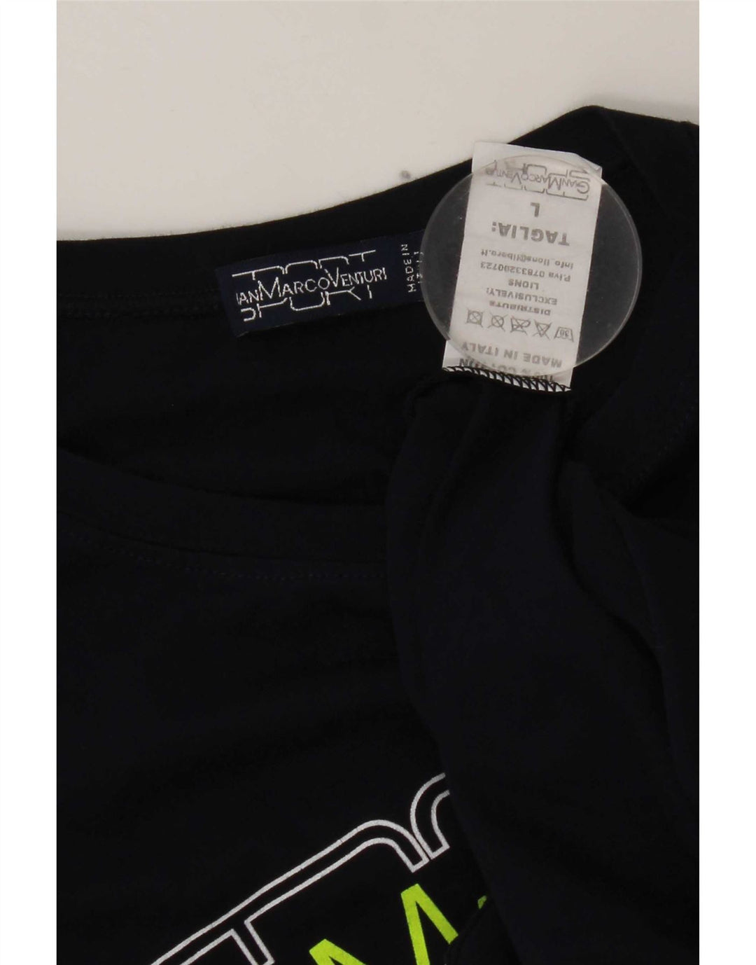 Gian Marco Venturi Mens Graphic Vest Top Large Navy Blue Cotton