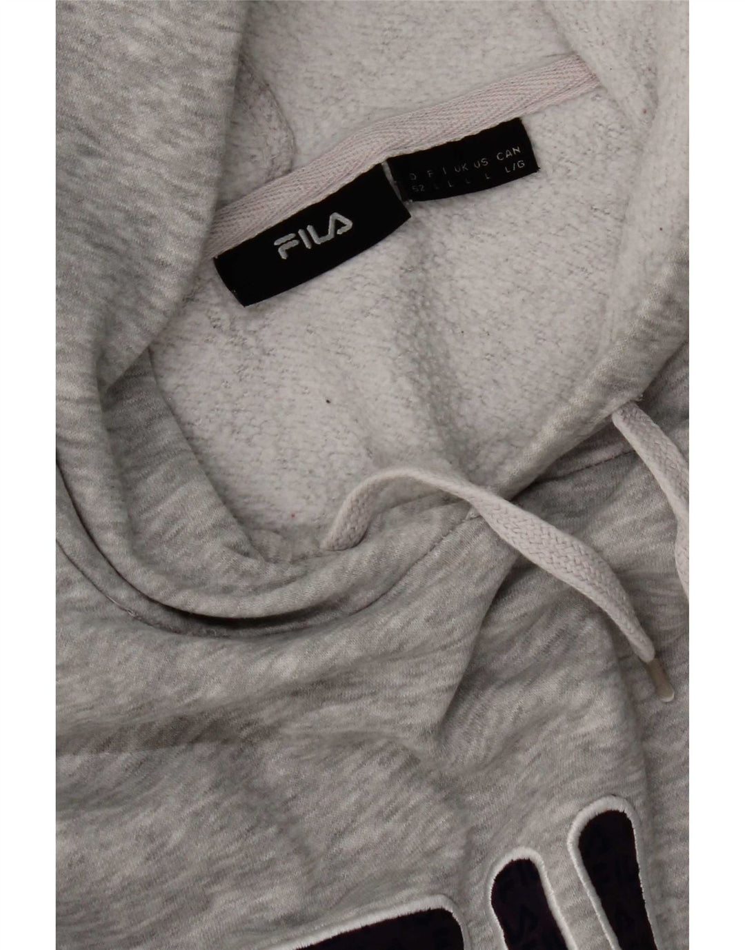 Fila Mens Graphic Hoodie Jumper Large Grey Flecked