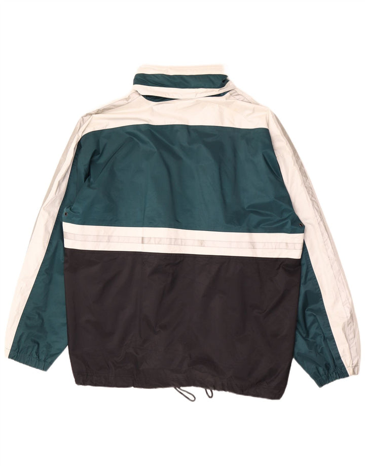 Shamp Mens Hooded Rain Jacket EU 56 XL Green Colourblock Polyamide