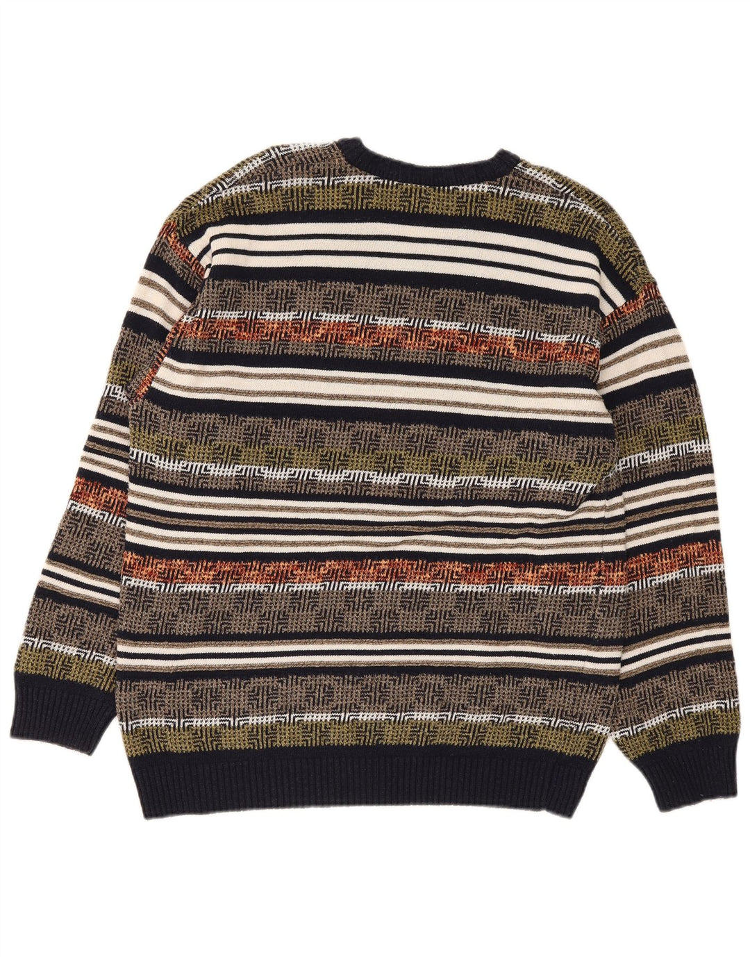 Giramondo Pull col V pour homme Grand motif géométrique multicolore