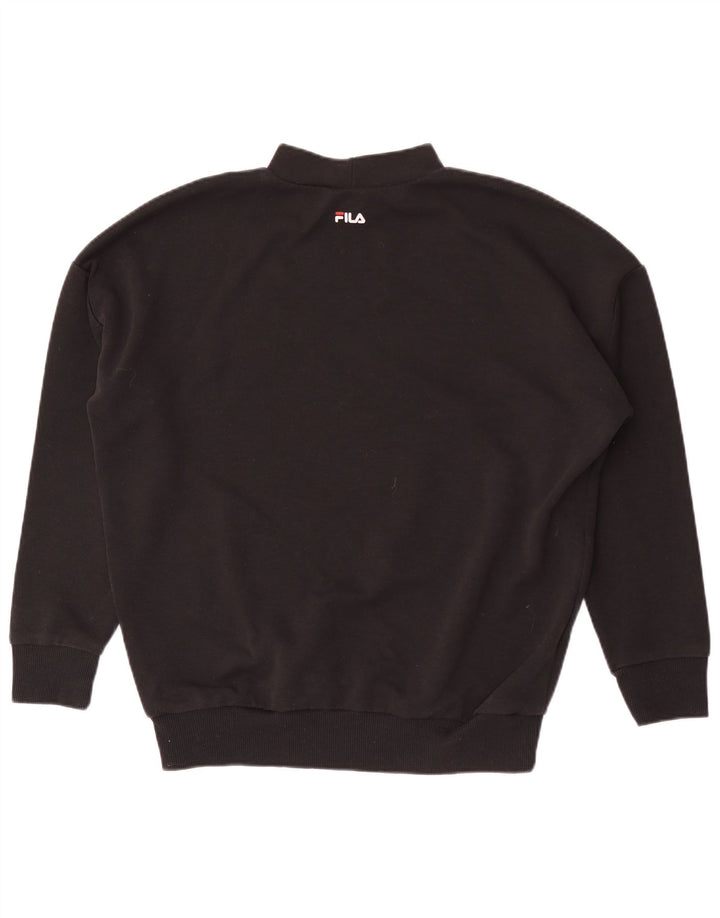 Fila Mens Loose Fit Sweatshirt Jumper Small Black Polyester