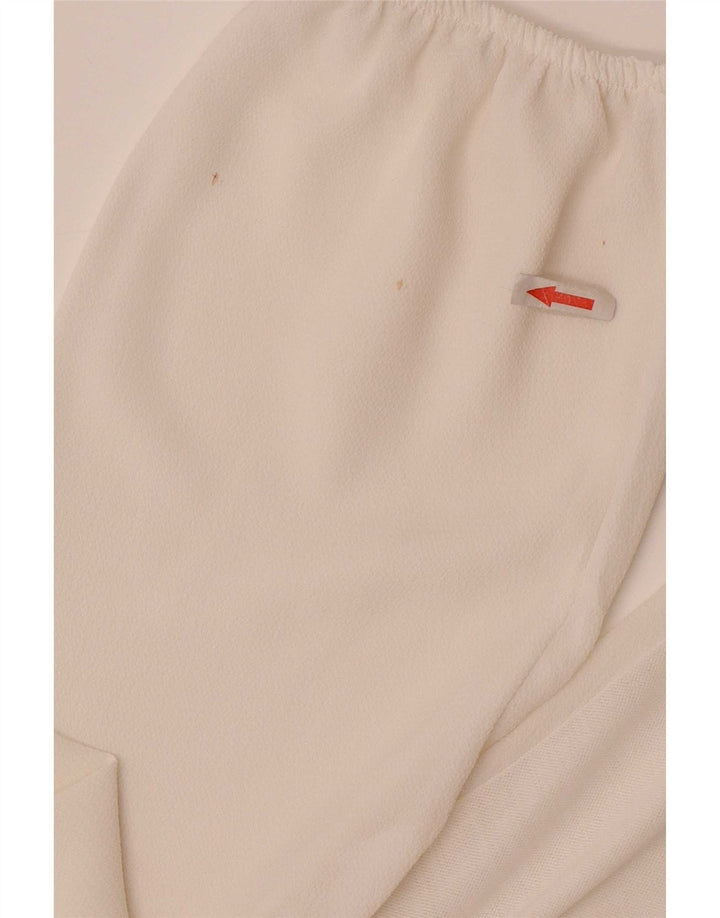 Zara Dame Langærmet Crop Bluse Top UK 16 Large White