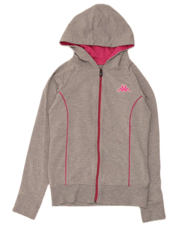 Kappa Boys Zip Hoodie Sweater 11-12 Years Grey Cotton