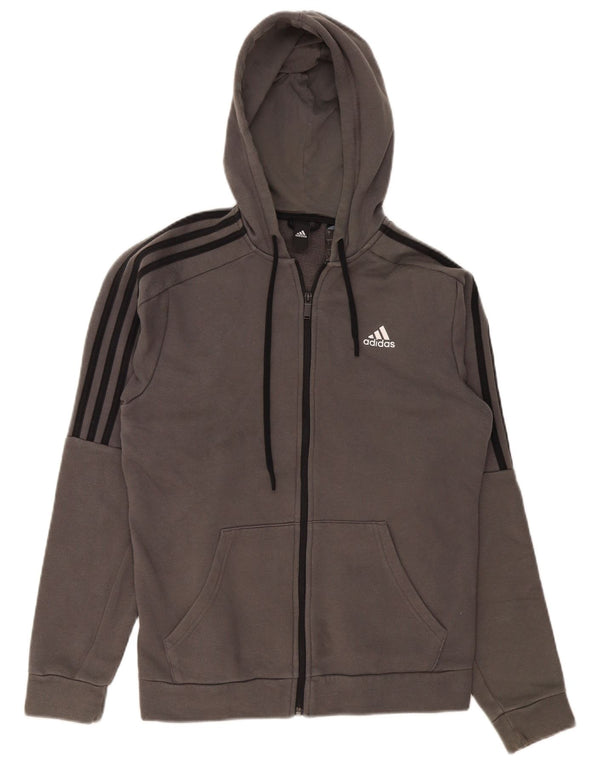 Adidas Herren Zip Hoodie Pullover Kleine graue Baumwolle