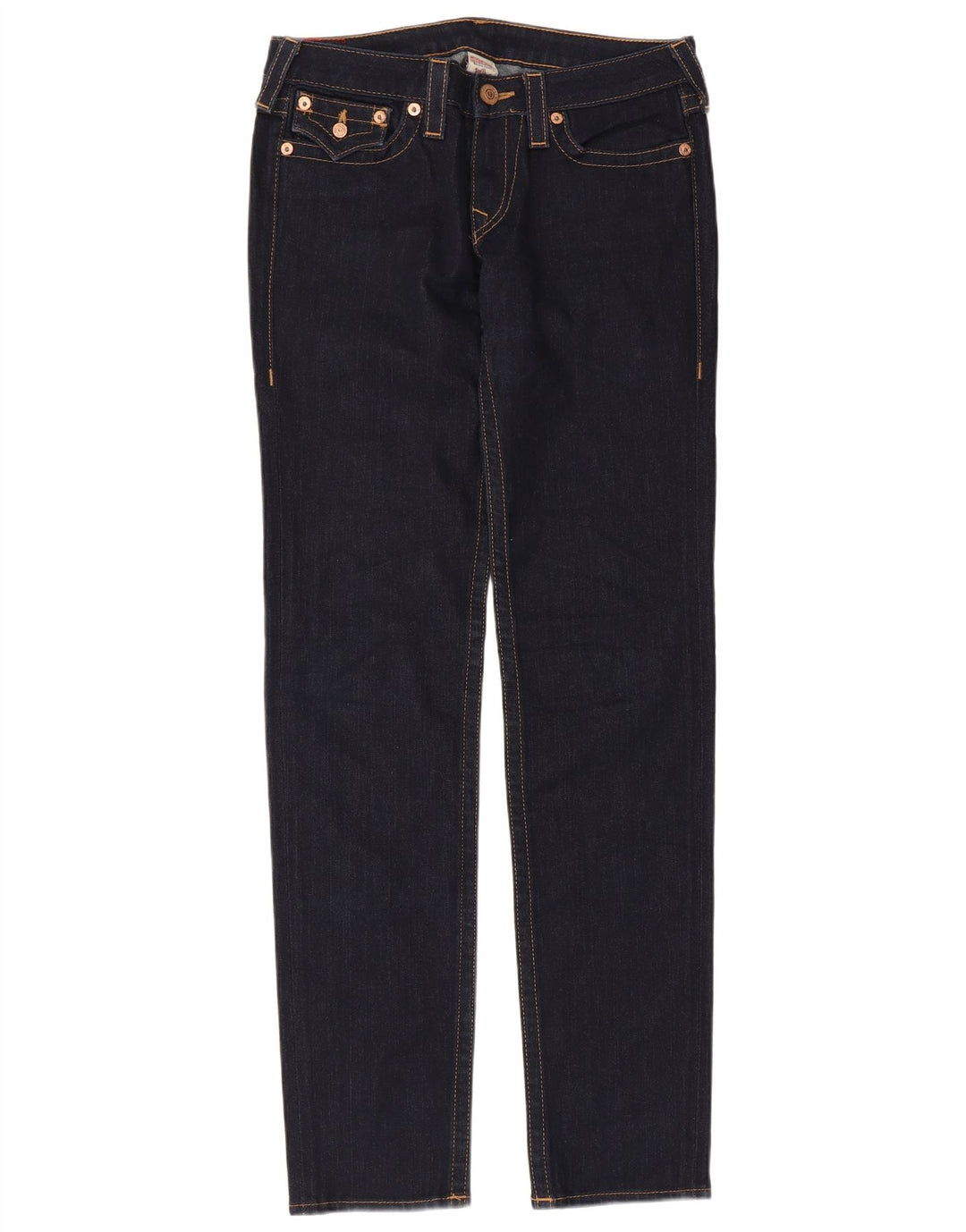 True Religion Womens Slim Jeans W30 L34 Navy Blue Cotton