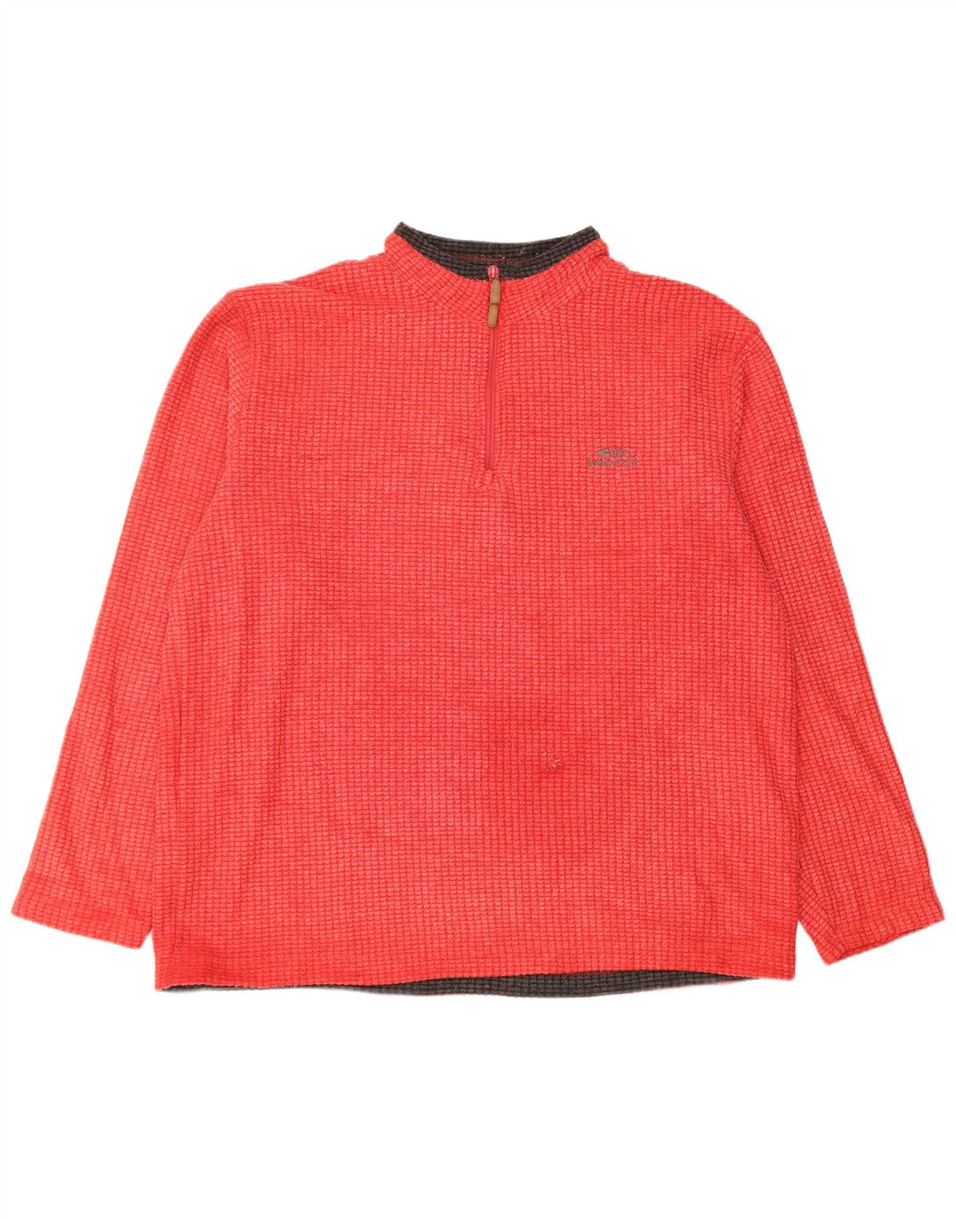 Weird Fish Mens Zip Neck Fleece Jumper 2XL Red Polyester