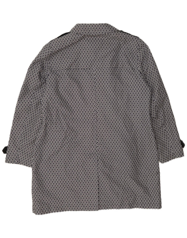 Marks & Spencer Damen Militär-Regenmantel UK 18 XL Marineblau Geometrisch