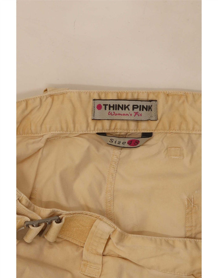 Think Pink Womens Cargo Shorts IT 48 XL W36 Beige