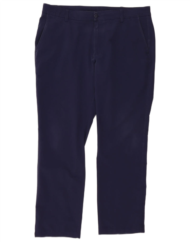 Pantaloni chino dritti da uomo Under Armour W40 L32 poliestere blu navy