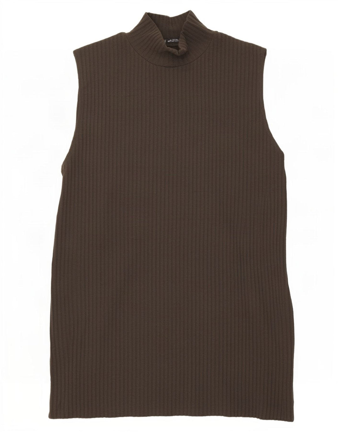 Zara Damen Weste Tank Top UK 12 Mittelbraunes Polyester