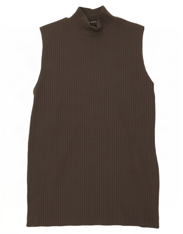 Zara Γυναικείο Γιλέκο Tank Top UK 12 Medium Brown Πολυεστέρας