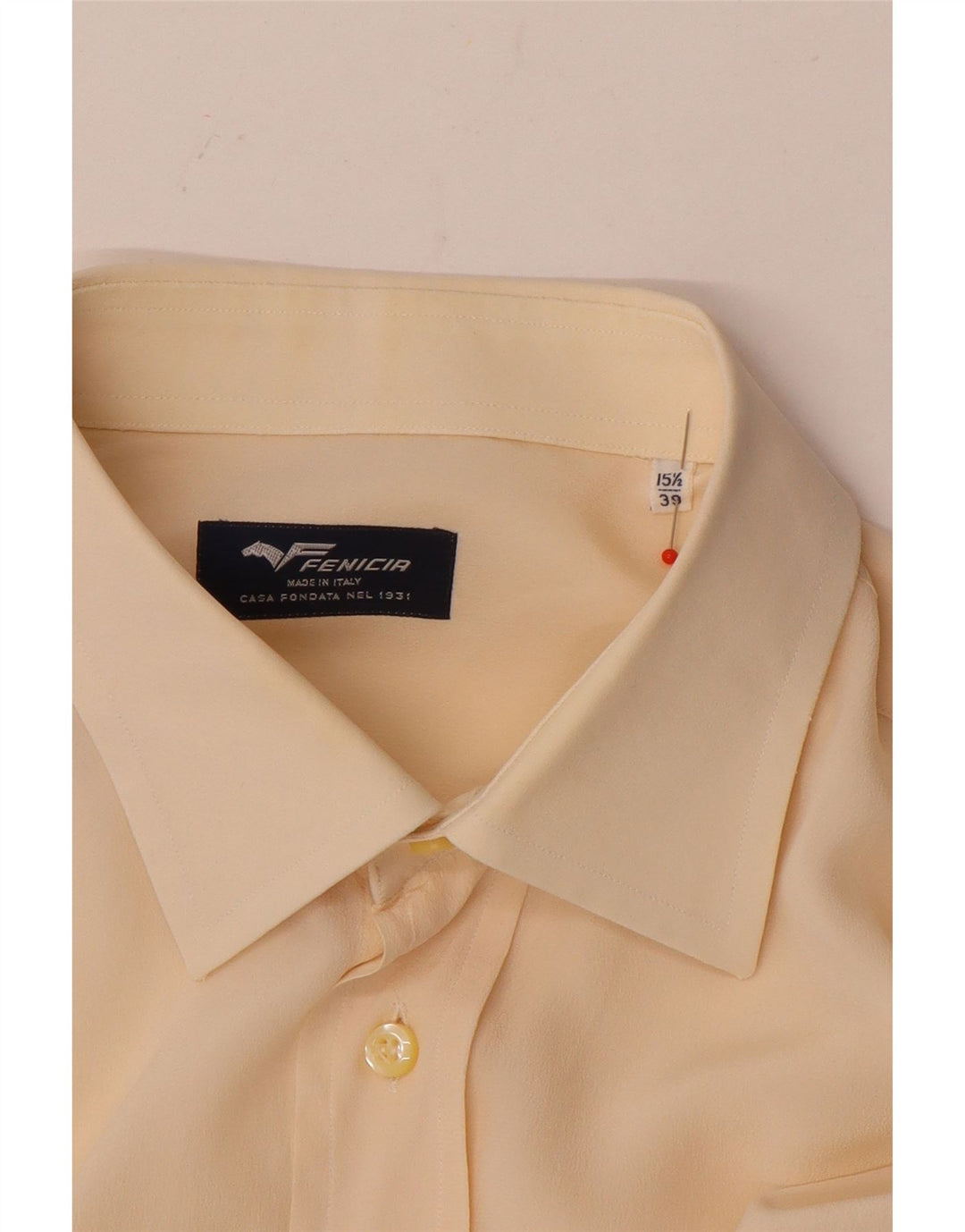 Fenicia Mens Shirt Size 39 15 1/2 Medium Off White
