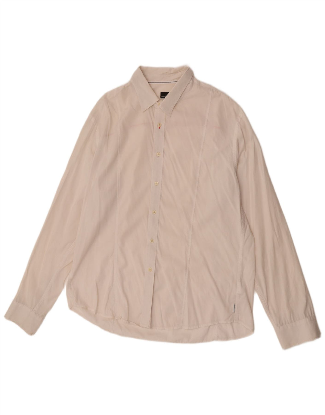 Calvin Klein Jeans Mens Shirt 2XL Off White Cotton
