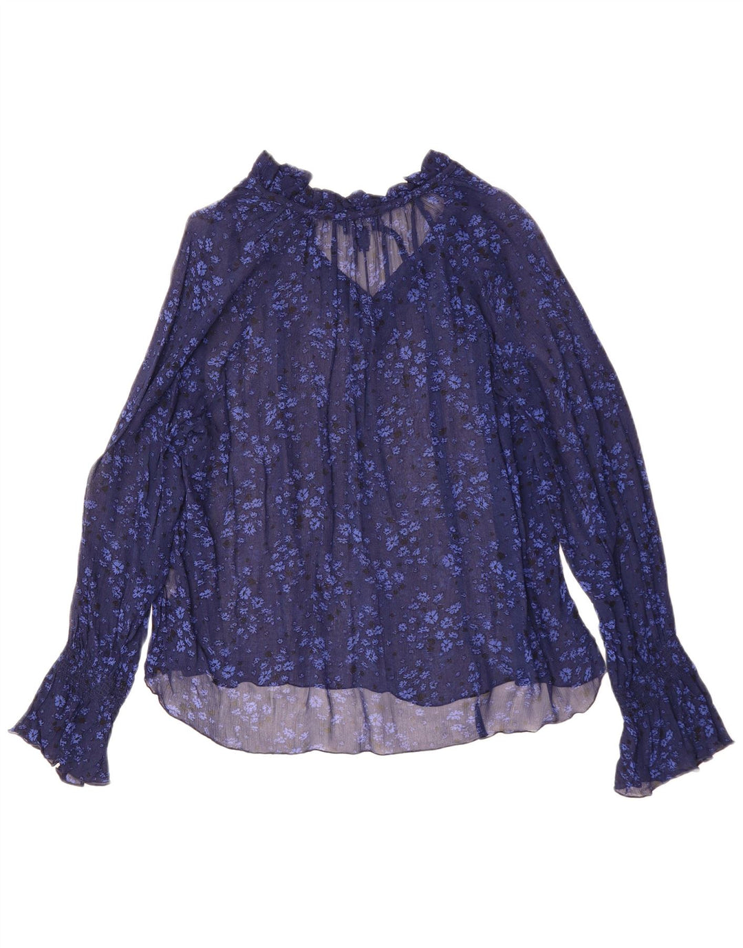 GANT Womens Oversized Long Sleeve Blouse Top UK 12 Medium Navy Blue Floral