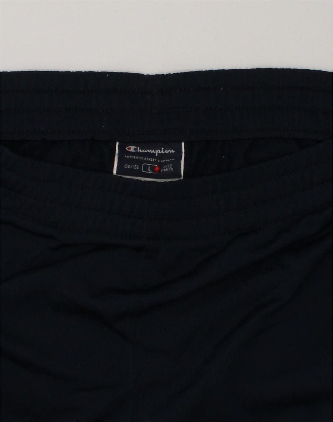 CHAMPION Boys Tracksuit Trousers 11-12 Years Large Navy Blue Polyester | Vintage Champion | Thrift | Second-Hand Champion | Used Clothing | Messina Hembry 