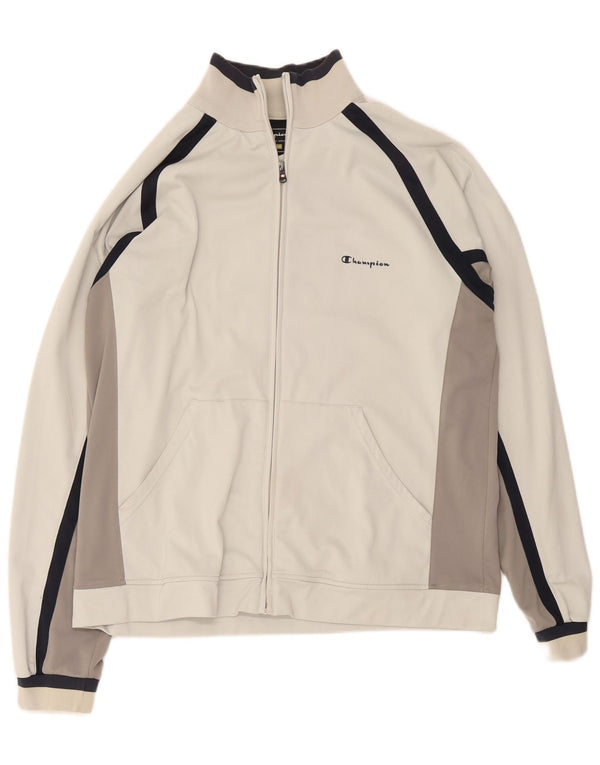 Champion Mens Tracksuit Top Jacket XL White Colourblock Polyester