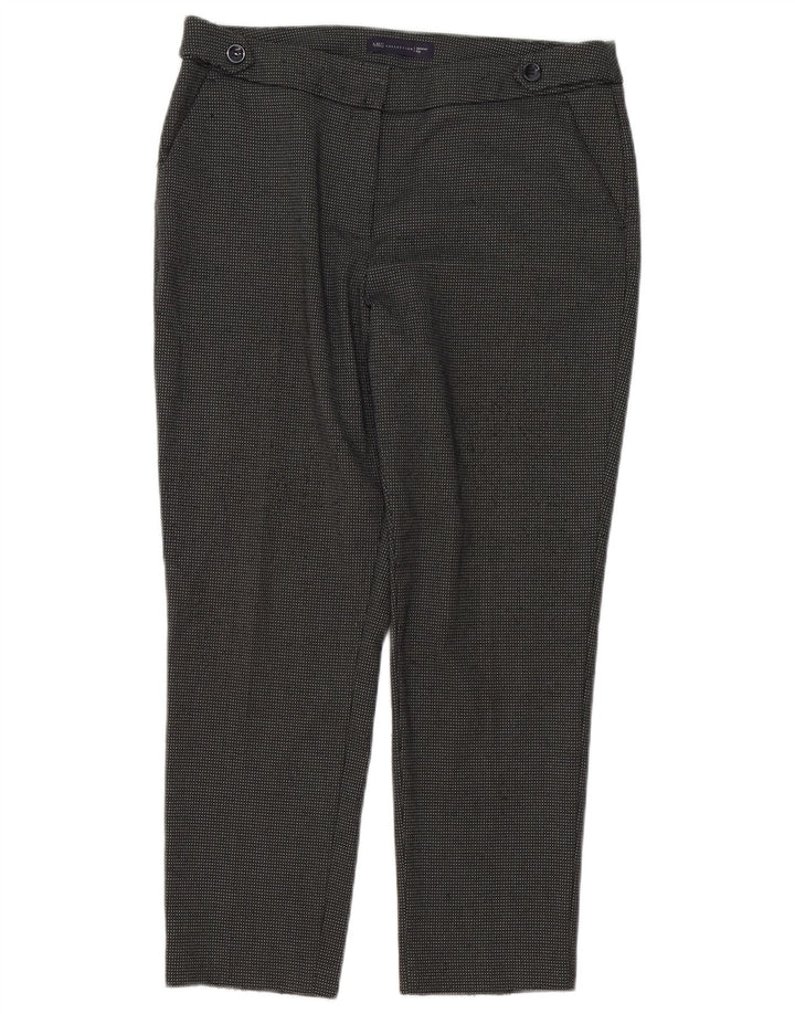 Marks & Spencer Womens Short Suit Trousers UK 12 Medium W34 L26 Grey Check