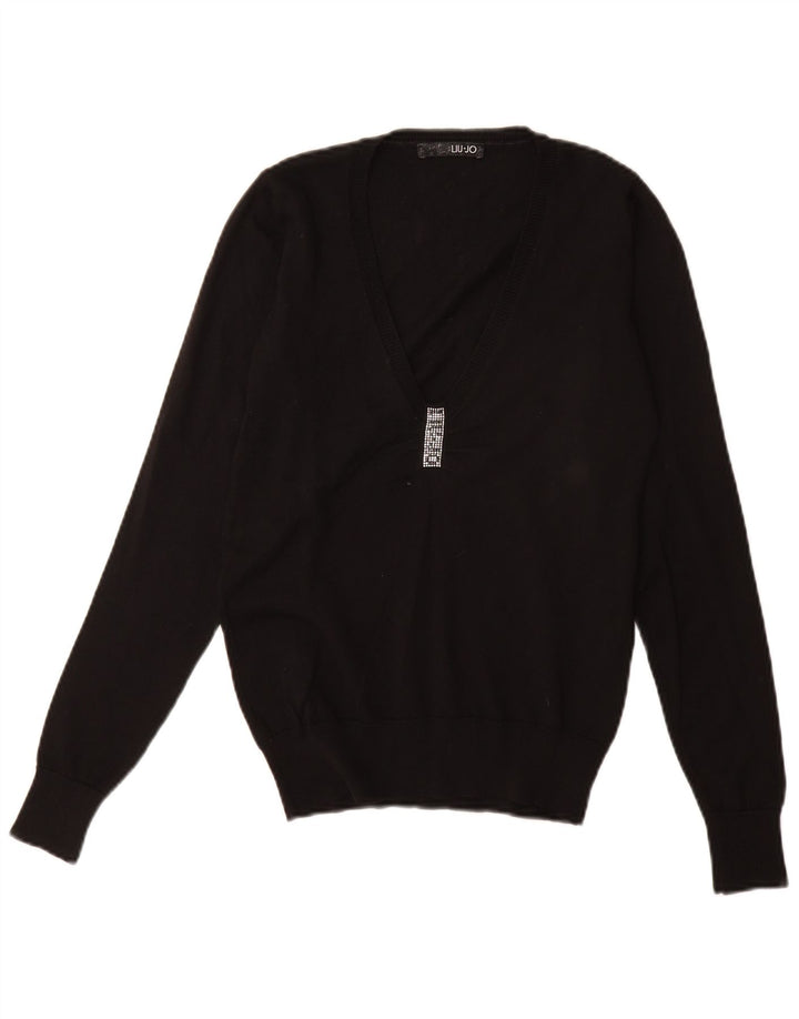 Maglione oversize da donna LIU JO con scollo a V IT 40 piccolo nero
