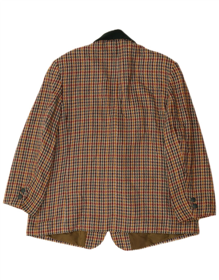 Vintage ženski sako s 3 gumba UK 22 3XL Višebojna houndstooth
