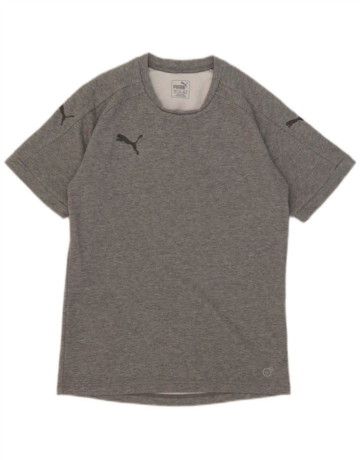 Camiseta masculina Puma Top cinza médio algodão manchado
