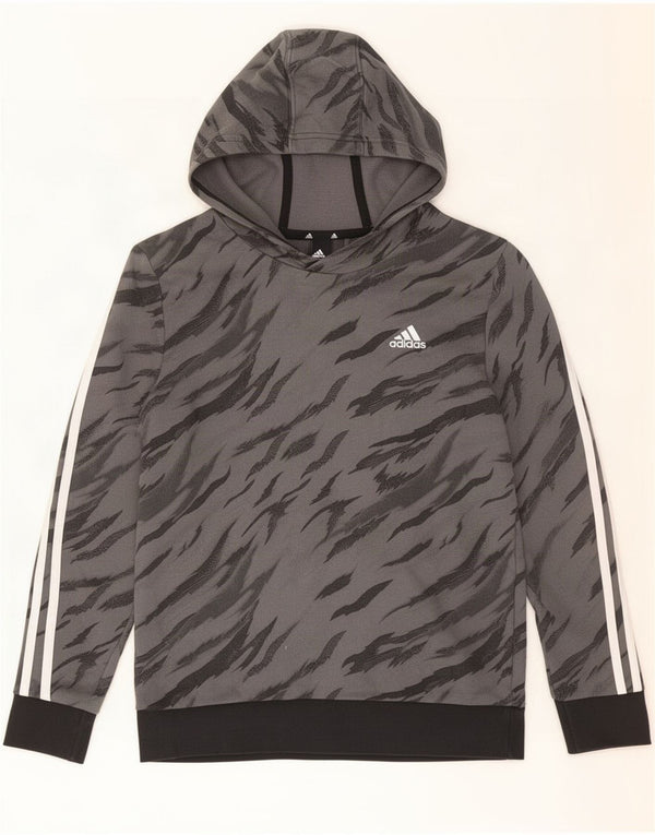 Adidas Sudadera con capucha para niños 13-14 años Gris Animal Print Algodón