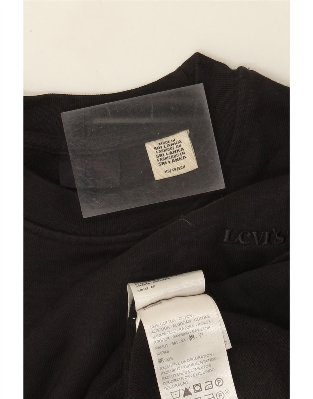 Levi's Womens Oversized Sweatshirt Jumper UK 6 XS Black Cotton