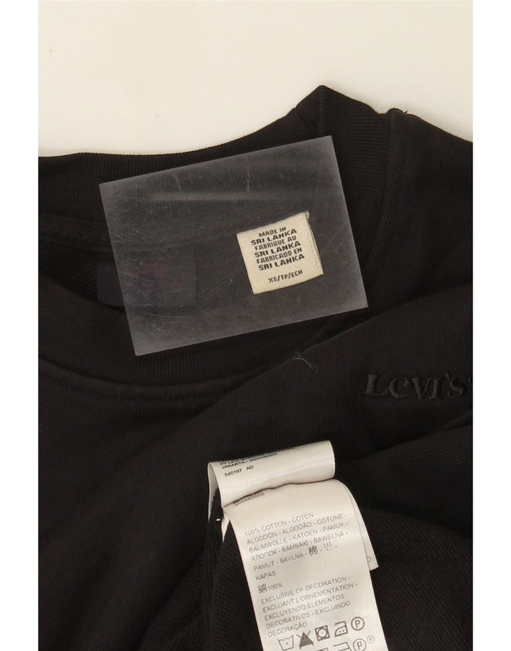 Levi's Womens Oversized Sweatshirt Jumper UK 6 XS Black Cotton