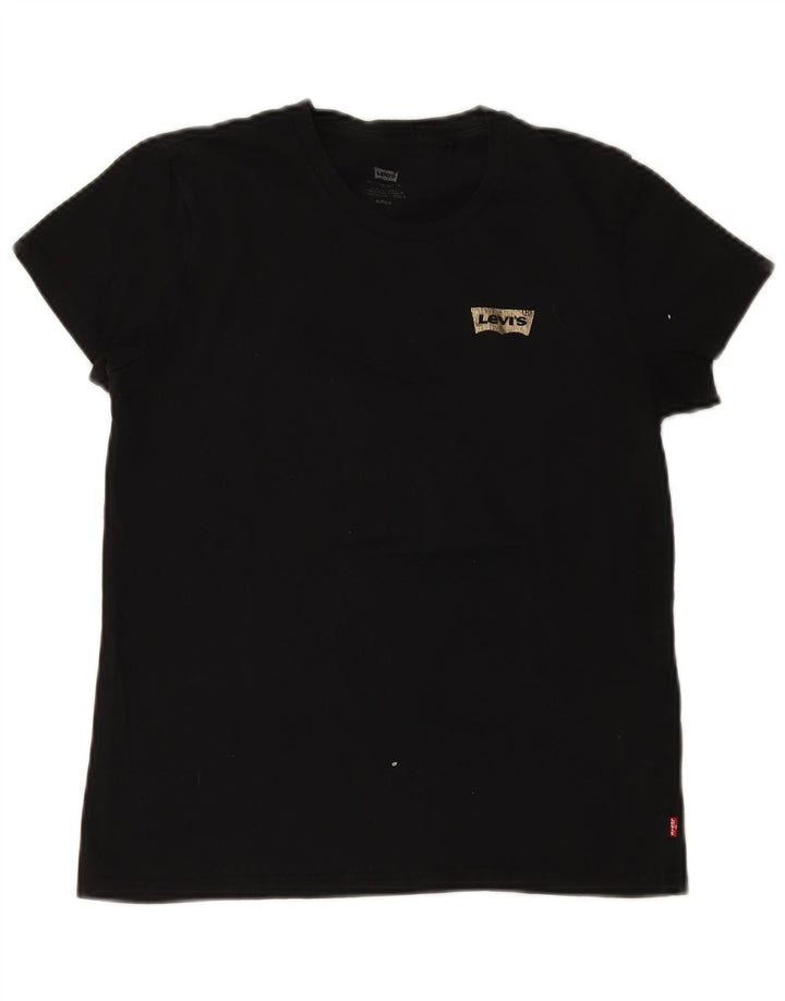Levi's Womens T-Shirt Top UK 10 Small Black Cotton