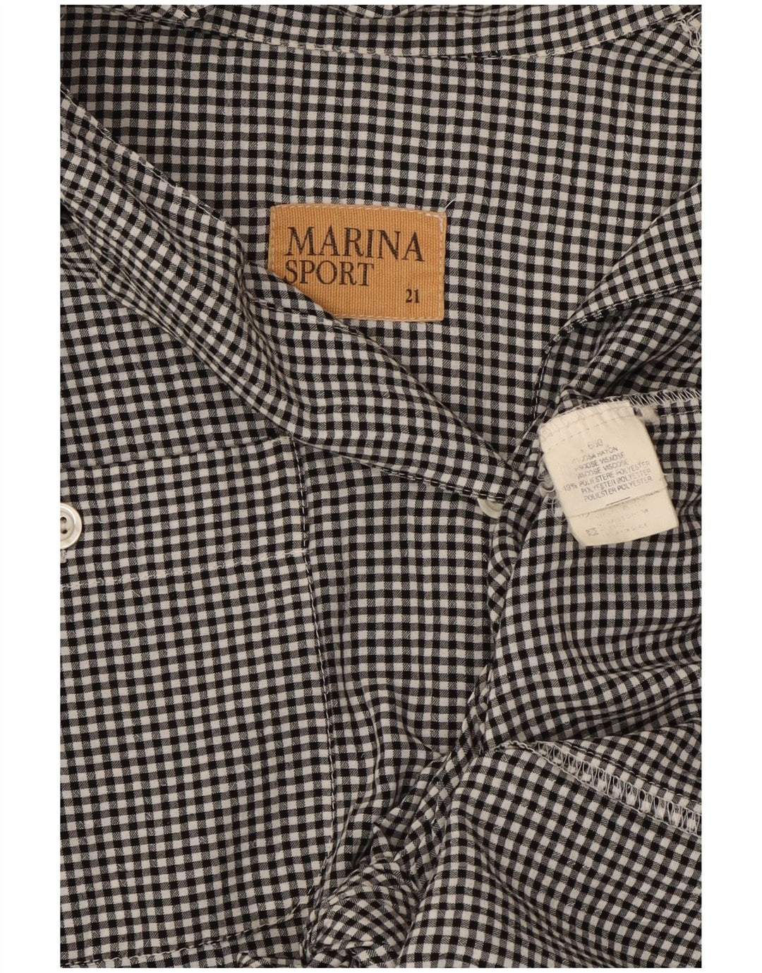 Marina Sport Donna Camicia con cravatta frontale Camicetta Taglia 21 Media Percalle nero