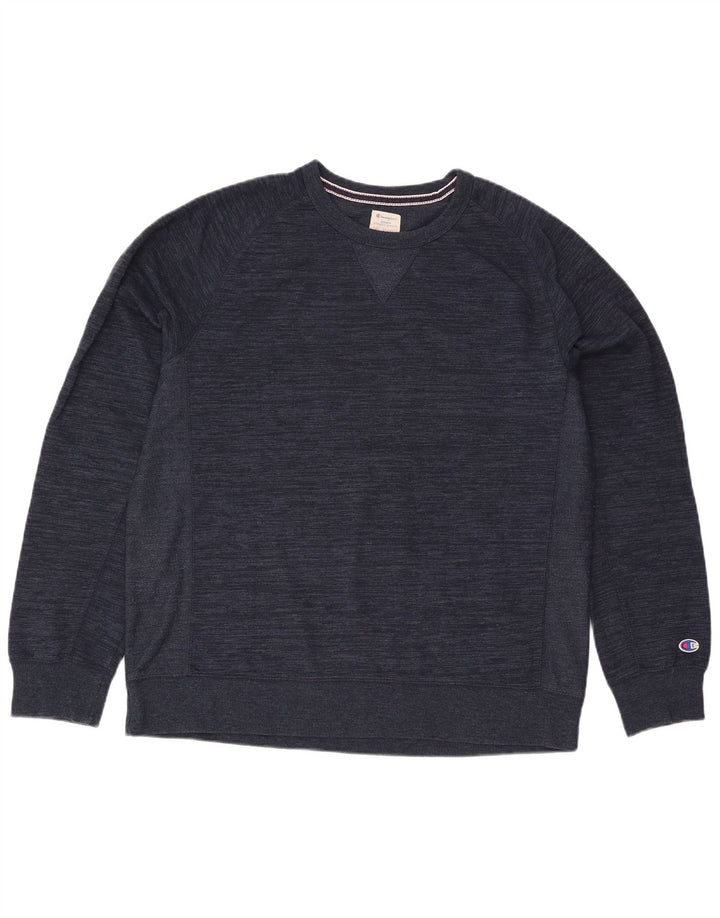 Champion Mens Sweatshirt Jumper 2XL Navy Blue Flecked Cotton