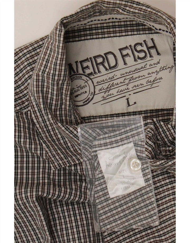 Weird Fish Mens Shirt Large Multicoloured Gingham Cotton
