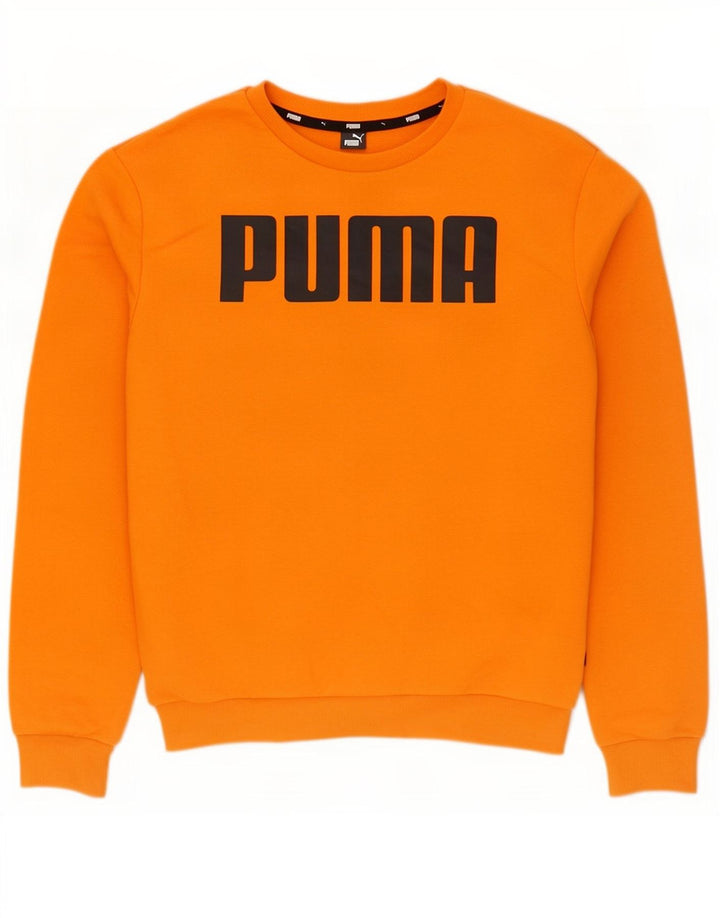 Puma Mens Graphic Moletom Jumper Médio Algodão Laranja