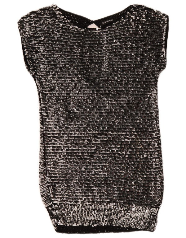 Mangano női flitteres Bodycon ruha UK 14 közepes ezüst gyapjú