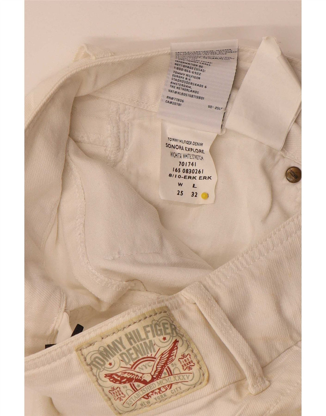Tommy Hilfiger Dame Slim Jeans W25 L32 Hvid Bomuld