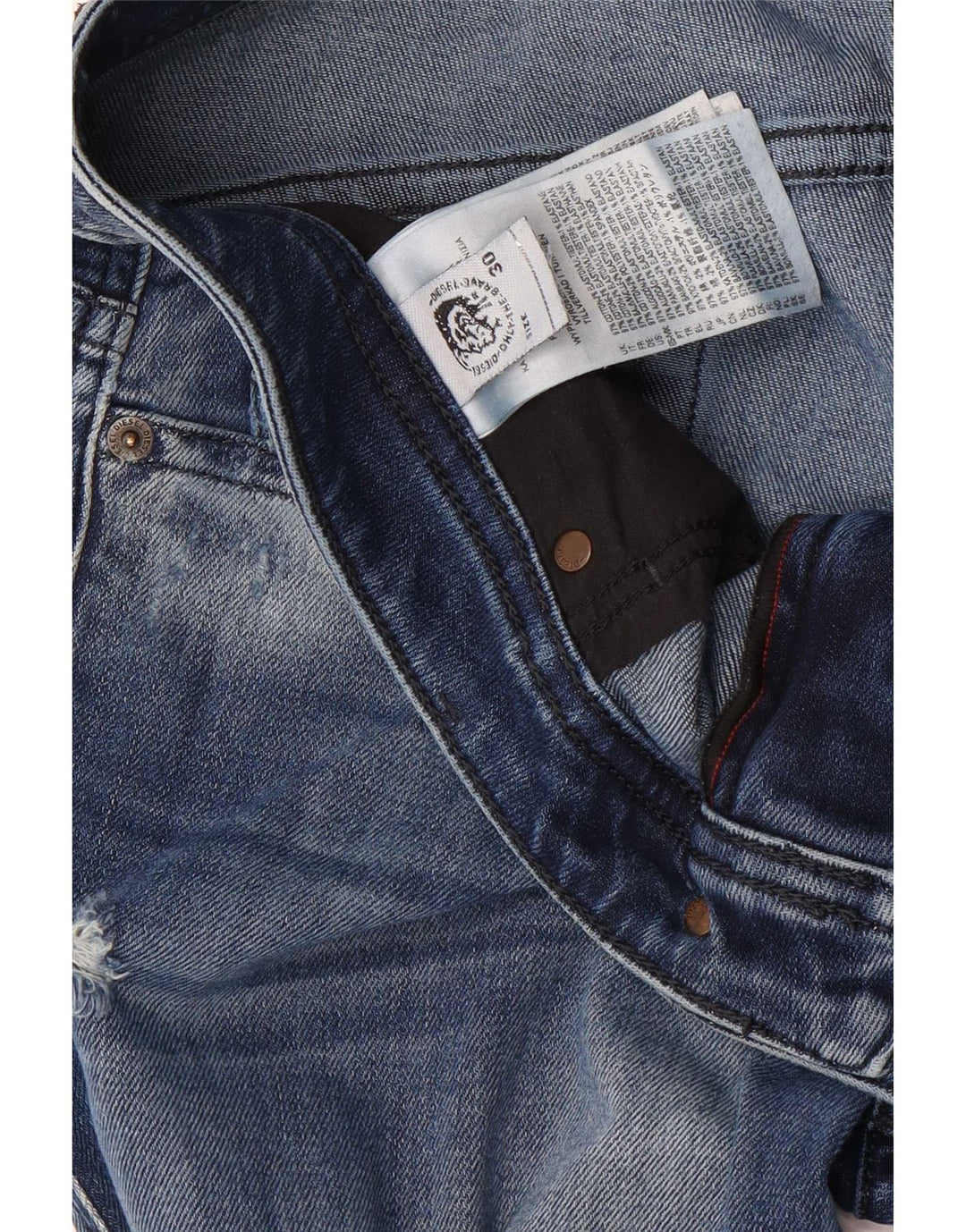 Diesel Herren Distressed Slim Jeans W30 L32 Blaue Baumwolle