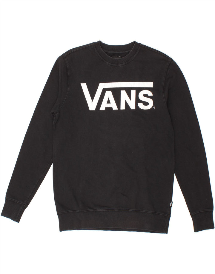 VANS Mens Graphic Sweatshirt Jumper XS Black Cotton Vintage Vans and Second-Hand Vans from Messina Hembry 