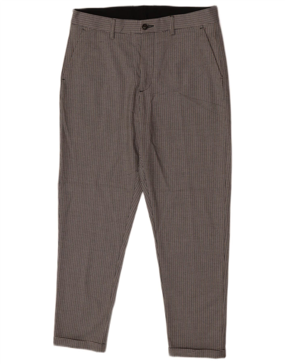 Pantaloni chino slim da uomo Zara EU 40 medi W31 L25 pied de poule grigio