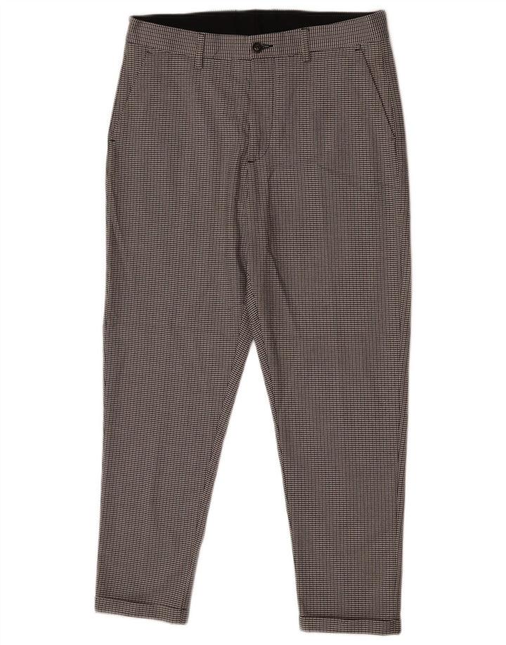 Pantaloni chino slim da uomo Zara EU 40 medi W31 L25 pied de poule grigio
