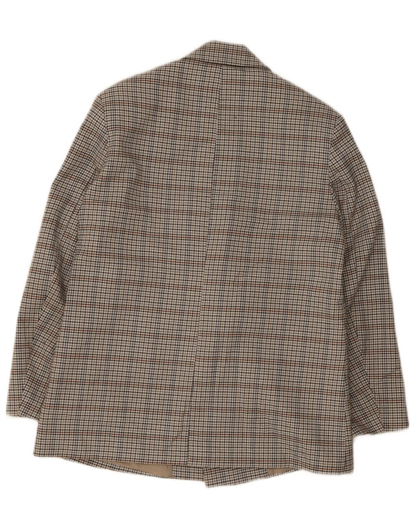 Zara Herre Double Breasted Blazer Jacket UK 38 Medium Grey Ternet polyester