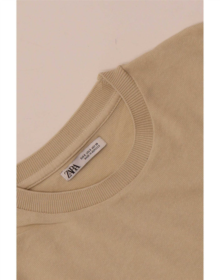 Zara Mens T-Shirt Top Small Beige