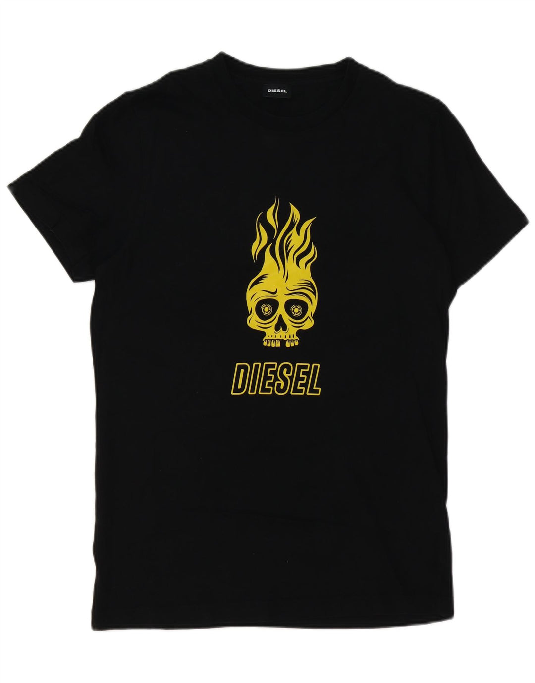 DIESEL Mens Graphic T-Shirt Top Large Black Cotton