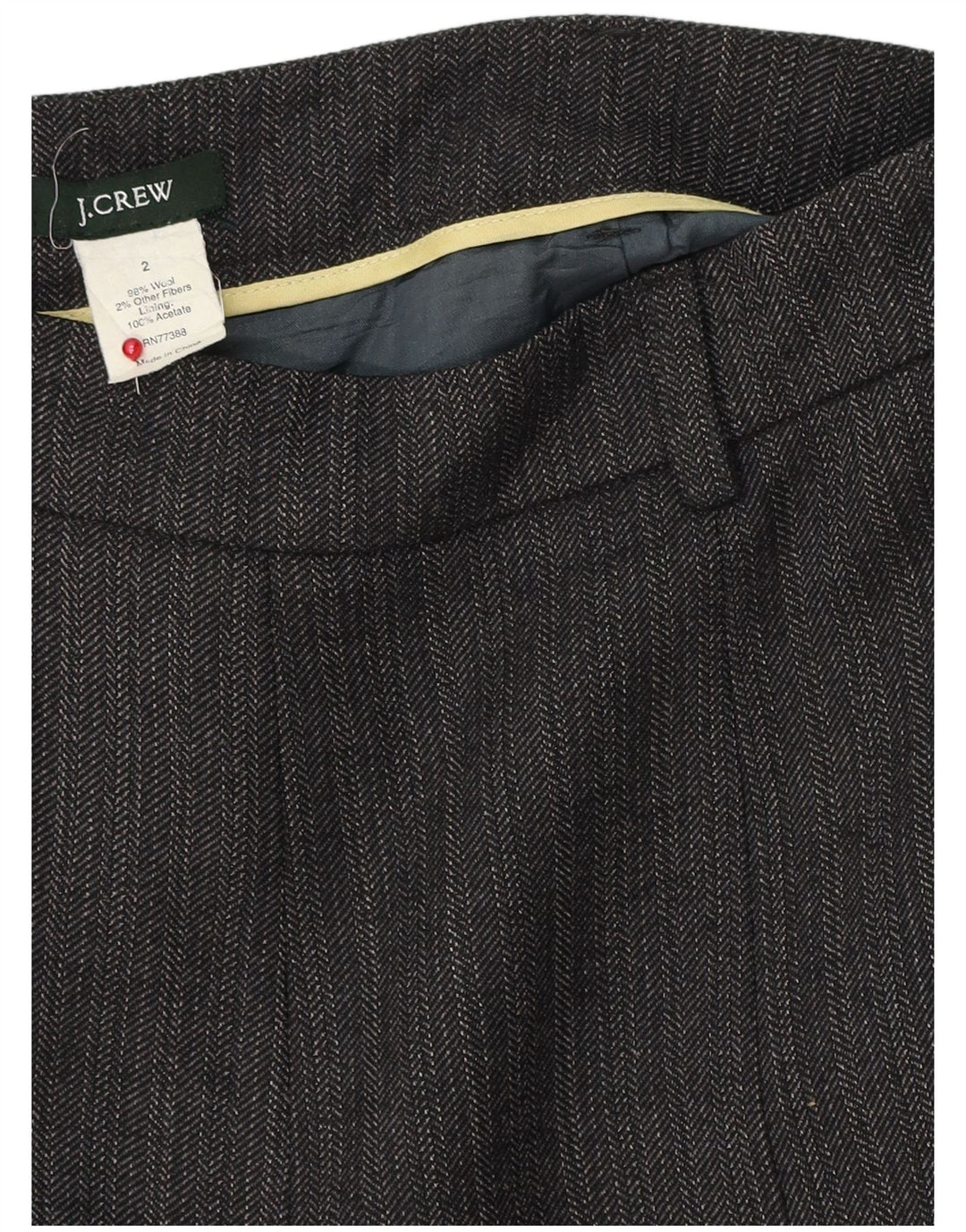 J. Crew Womens A-Line Skirt US 2 XS W28  Grey Herringbone Wool