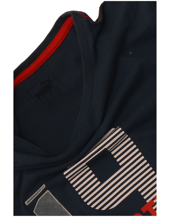 Puma drenge grafisk t-shirt top 13-14 år marineblå