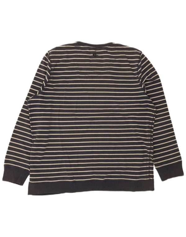 Moletom masculino Fat Face Jumper 2XL algodão listrado cinza