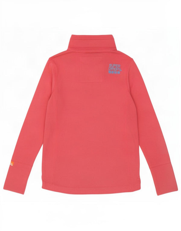 Superdry Sweat-shirt à col boutonné pour femme UK 14 Large Rose Coton