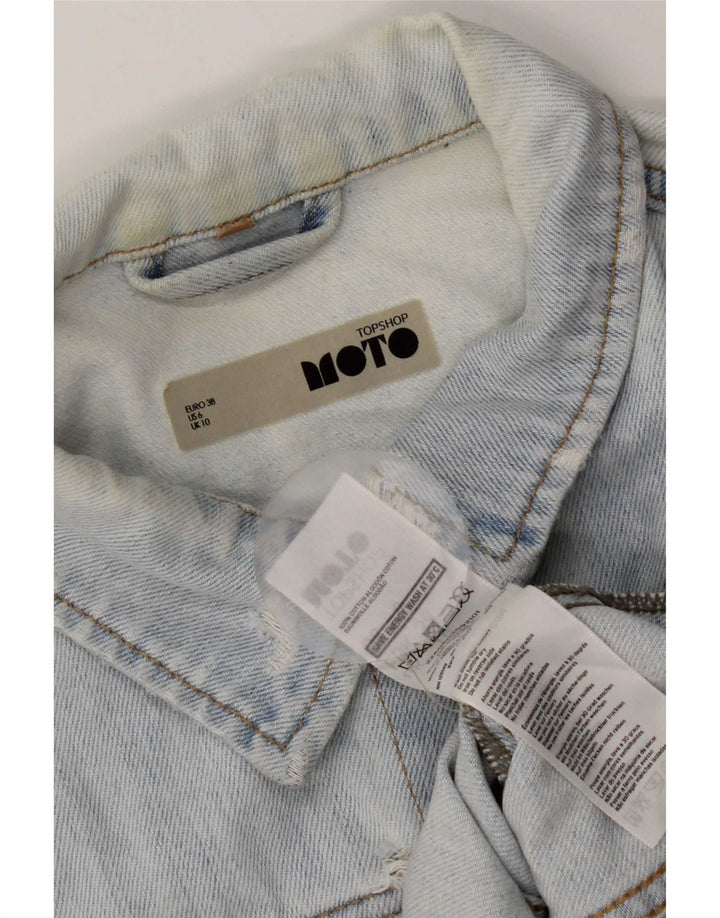Topshop Dame denimjakke UK 10 Small Blue Cotton