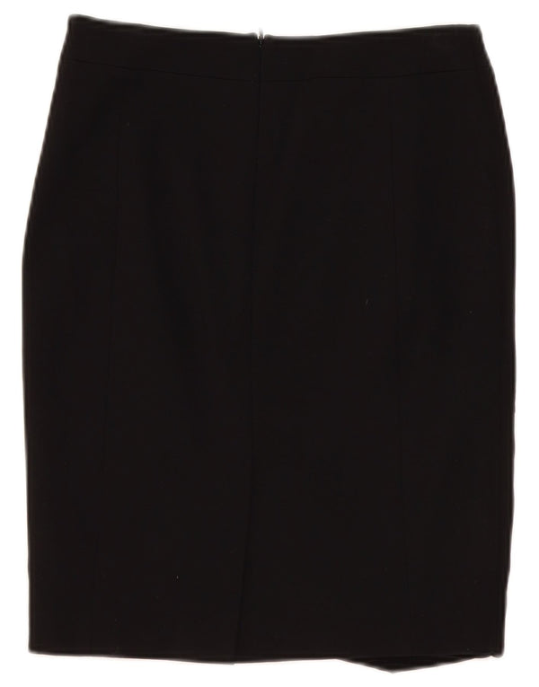 Karen Millen Damen Bleistiftrock UK 10 Small W28 Schwarze Colourblock-Viskose