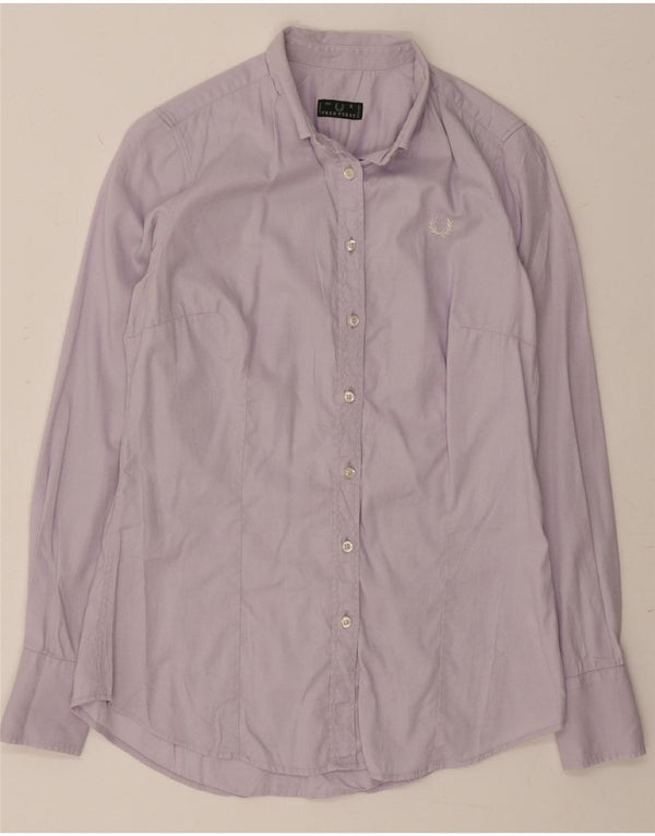 FRED PERRY Womens Shirt UK 10 Small Purple Cotton